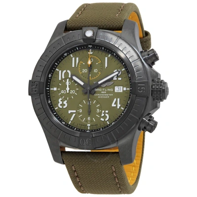 Breitling Avenger Chronograph Automatic Chronometer Green Dial Men's Watch V13317101l1x1 In Black / Green / Gun Metal / Gunmetal