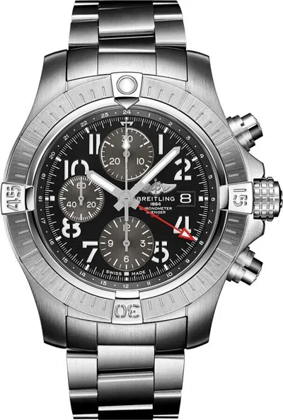 Pre-owned Breitling Avenger Chronograph Gmt 45 Black Dial Men's Watch A24315101b1a1