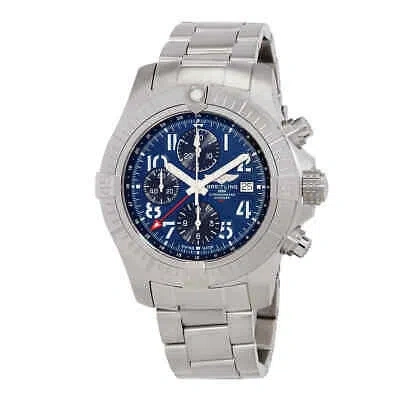 Pre-owned Breitling Avenger Chronograph Gmt Automatic Blue Dial Men's Watch A24315101c1a1