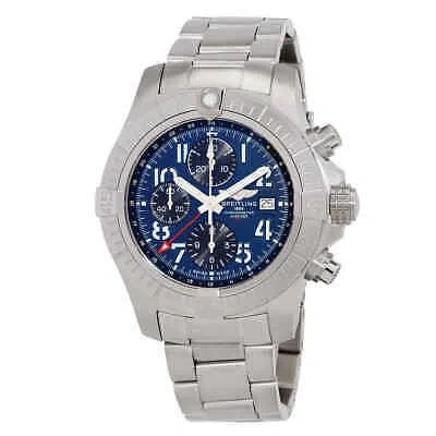 Pre-owned Breitling Avenger Chronograph Gmt Automatic Blue Dial Men's Watch A24315101c1a1