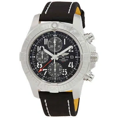 Pre-owned Breitling Avenger Chronograph Gmt Automatic Chronometer Black Dial Men's Watch