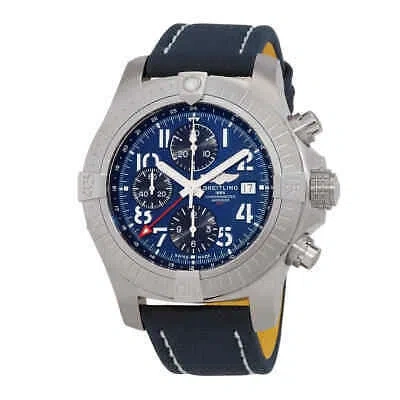 Pre-owned Breitling Avenger Chronograph Gmt Automatic Chronometer Blue Dial Men's Watch