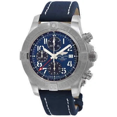 Pre-owned Breitling Avenger Chronograph Gmt Gmt Automatic Chronometer Blue Dial Men's