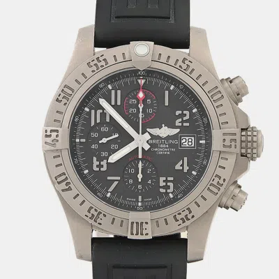 Pre-owned Breitling Avenger E13383 Automatic Chronograph Titanium Men's Wristwatch 44mm In Black
