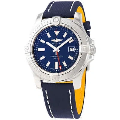 Pre-owned Breitling Avenger Gmt 45 Automatic Blue Dial Men's Watch A32395101c1x1