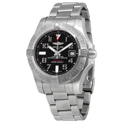 Breitling Avenger Ii Seawolf Automatic Chronometer Black Dial Men's Watch Bc31/169a In Metallic