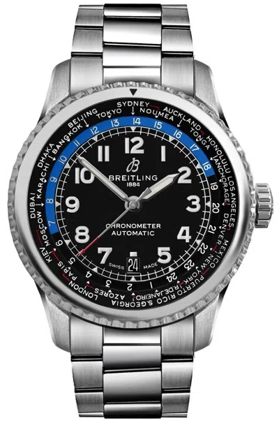 Pre-owned Breitling Aviator 8 B35 Unitime Automatic Black Dial Mens Watch Sale 38% Off