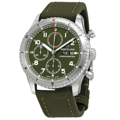 Breitling Aviator 8 Curtiss Warhawk Chronograph Automatic Green Dial Men's Watch A133161a1l1x2 In Green / Khaki