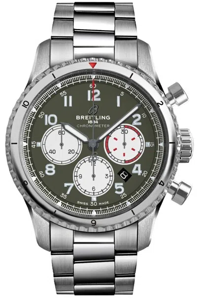Pre-owned Breitling Aviator 8 Curtiss Warhawk Mens Green Dial Watch Ab01192a1l1a1 33% Off
