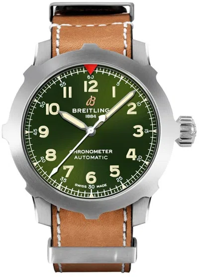 Pre-owned Breitling Aviator 8 Super 8 Green Dial Casual Luxury Watch Eb204 For Sale Online