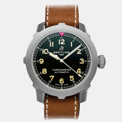 Pre-owned Breitling Aviator Super 8 Eb2040101l1x1 Green Titanium Automatic Men's Watches 46mm