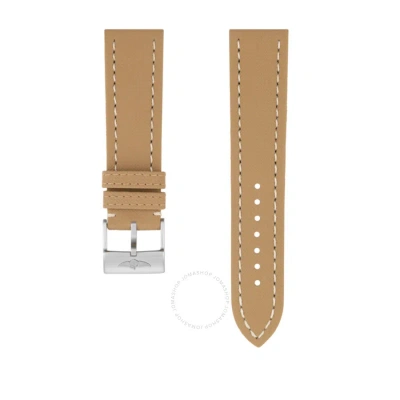 Breitling Beige Military Calfskin Leather Strap 22mm In White