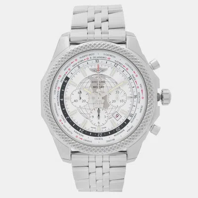 Pre-owned Breitling White Stainless Steel Bentley 05 Unitime Ab0521u0/a768-990a Automatic Men's Wristwatch 49 Mm