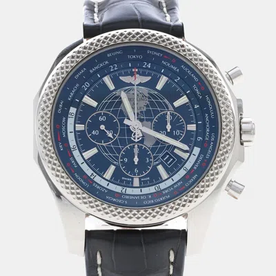 Pre-owned Breitling Bentley B05 Unitime Ab0521 Blue Stainless Steel Automatic Men's Watches 50mm