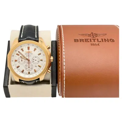 Pre-owned Breitling Bentley Barnato R25368 49mm 18k Rose Gold Limited Edition In Red