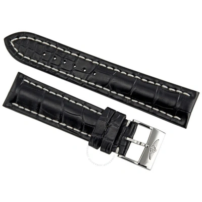 Breitling Black Crocodile Leather 22mm Strap 743p