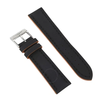 Breitling Black Rubber Strap With Orange Trimiming On Stainless Steel Tang Buckle 22 Mm - 20 Mm