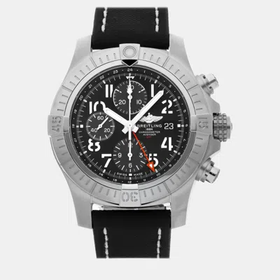 Pre-owned Breitling Black Stainless Steel Avenger A24315101b1x2 Automatic Men's Wristwatch 45 Mm