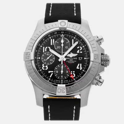 Pre-owned Breitling Black Stainless Steel Avenger A24315101b1x2 Automatic Men's Wristwatch 45 Mm
