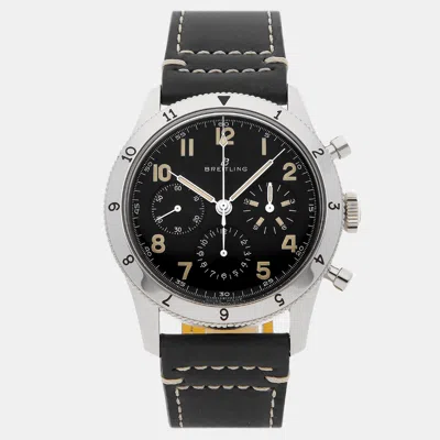 Pre-owned Breitling Black Stainless Steel Aviator Manual Winding Men's Wristwatch 41 Mm