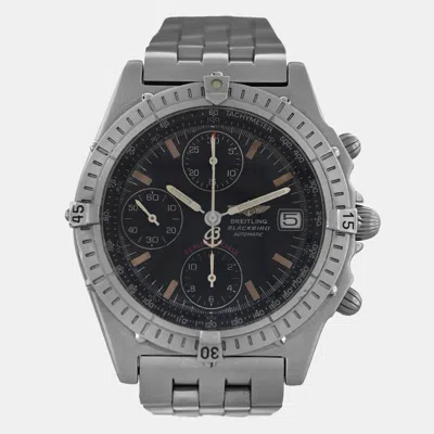 Pre-owned Breitling Black Stainless Steel Blackbird A13050.1 Automatic Men's Wristwatch 40 Mm