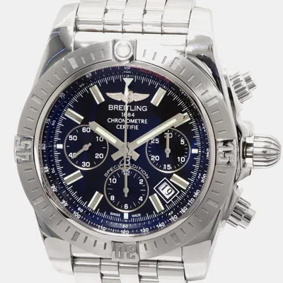 Pre-owned Breitling Black Stainless Steel Chronomat Ab0115 Automatic Men's Wristwatch 44 Mm