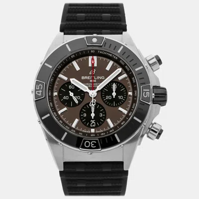 Pre-owned Breitling Black Stainless Steel Chronomat Ab01365a1q1s1 Automatic Men's Wristwatch 44 Mm