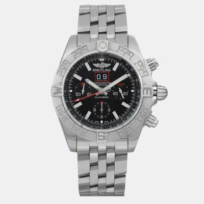 Pre-owned Breitling Black Stainless Steel Chronomat Blackbird A4436010/bb71ss Automatic Men's Wristwatch 44 Mm