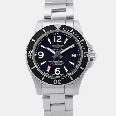 Pre-owned Breitling Black Stainless Steel Superocean A17366021b1a1 Automatic Men's Wristwatch 42 Mm