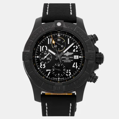 Pre-owned Breitling Black Titanium Avenger Automatic Men's Wristwatch 45 Mm