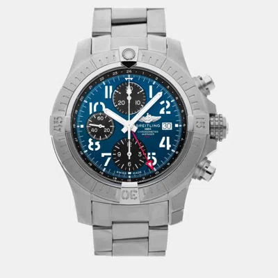 Pre-owned Breitling Blue Stainless Steel Avenger A24315101c1a1 Automatic Men's Wristwatch 45 Mm
