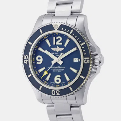 Pre-owned Breitling Blue Stainless Steel Superocean A173661a1c1a1 Automatic Men's Wristwatch 42 Mm