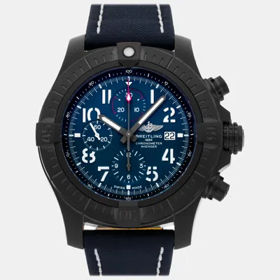 Pre-owned Breitling Blue Titanium Super Avenger V13375101c1x1 Automatic Men's Wristwatch 48 Mm