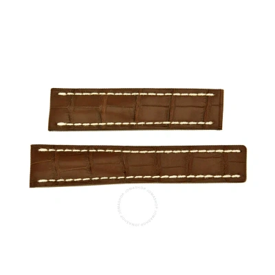 Breitling Brown Strap With White Stitching 22-20mm
