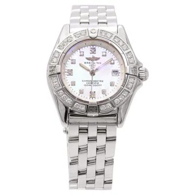 Pre-owned Breitling Callistino Stainless Steel Diamond Mop Dial Quartz Women's Watch In Multiple