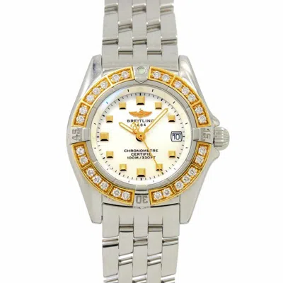 Pre-owned Breitling Callistino Stainless Steel Yellow Gold Wristwatch () In Silver