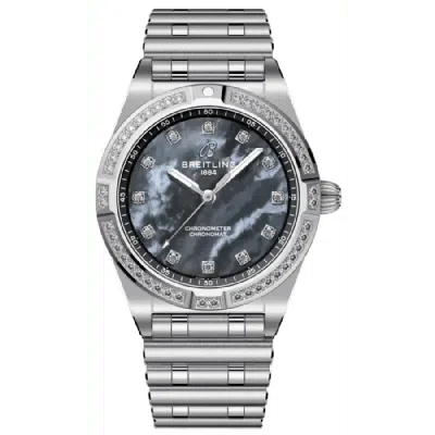 Breitling Chronomat 28 Mother Of Pearl Dial Diamond Bezel Steel Women's Watch A72310531g1a1 In Multi