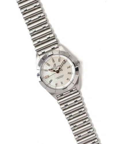 Breitling Chronomat 32mm Quartz Mop Dial Full Set Watch In Metallic