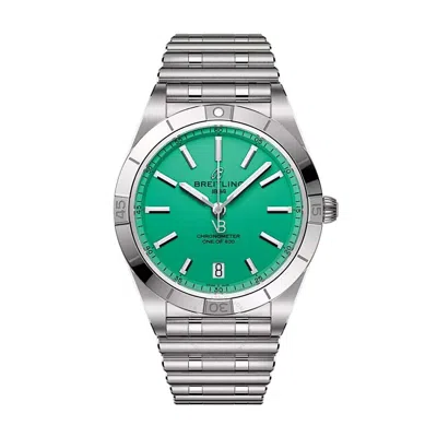 Breitling Chronomat 36 Victoria Beckham Automatic Green Dial Ladies Watch A103801a1l1a1 In Green/silver Tone