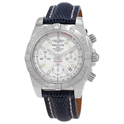 Breitling Chronomat 41 Chronograph Automatic White Dial Men's Watch Ab014012/g711.143z.a18ba.1 In Blue
