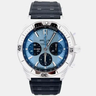Pre-owned Breitling Chronomat 42 B01 Pb0134101c1s2 Automatic Ice Blue Platinum Men's Wristwatch 42mm