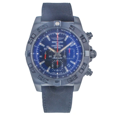Breitling Chronomat 44 Blacksteel Chronograph Automatic Chronometer Black Dial Men's Watch Mb0111c3/ In Blue