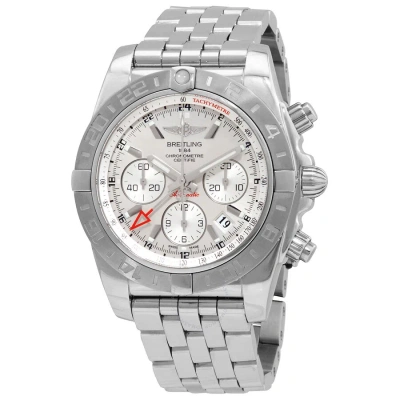 Breitling Chronomat 44 Gmt Chronograph Automatic Chronometer Silver Dial Men's Watch Ab042011/c851.3 In Gray