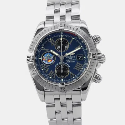 Pre-owned Breitling Chronomat A156cbipa Automatic Blue Stainless Steel Chronograph Men's Wristwatch 43 Mm