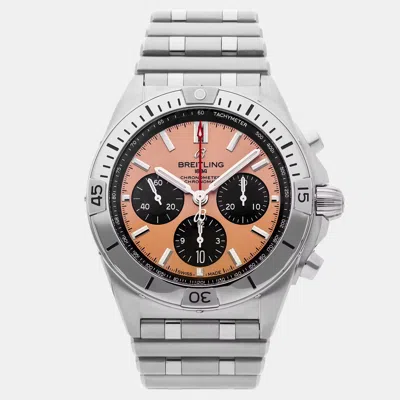 Pre-owned Breitling Chronomat Ab0134101k1a1 Copper Stainless Steel Automatic Men's Watches 42mm In Metallic