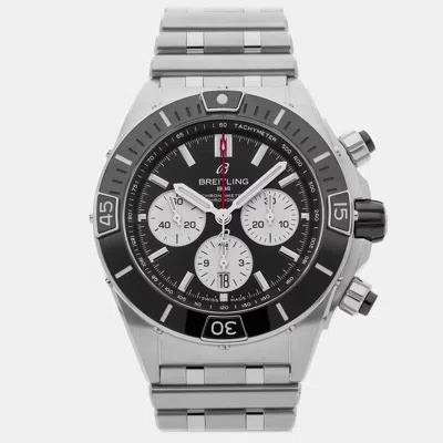 Pre-owned Breitling Chronomat Ab0136251b1a1 Black Stainless Steel Automatic Men Wristwatch 44mm