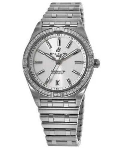 Pre-owned Breitling Chronomat Automatic 36 White Diamond Women's Watch A10380591a1a1