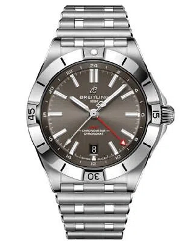 Pre-owned Breitling Chronomat Automatic Gmt 40 Grey Dial Men's Watch A32398101m1a1