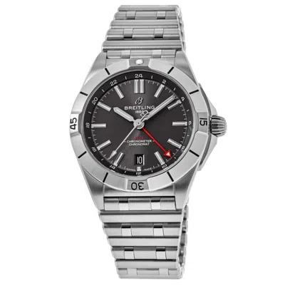 Breitling Chronomat Automatic Gmt 40 Grey Dial Steel Men's Watch A32398101m1a1 In Silver