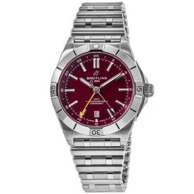Breitling Chronomat Automatic Gmt 40 Nfl Washington Commanders Special Edition Burgundy Dial Stainless Steel M In White
